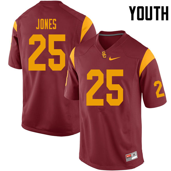 Youth #25 Jack Jones USC Trojans College Football Jerseys Sale-Cardinal